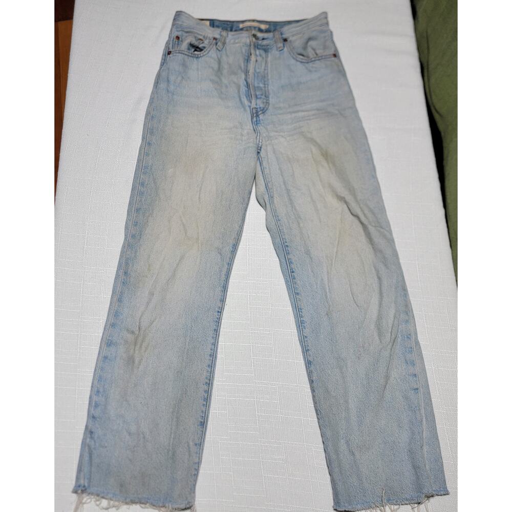 Levi's Ribcage Straight Ankle High Rise Jeans Worn Medium Wash 26x29
